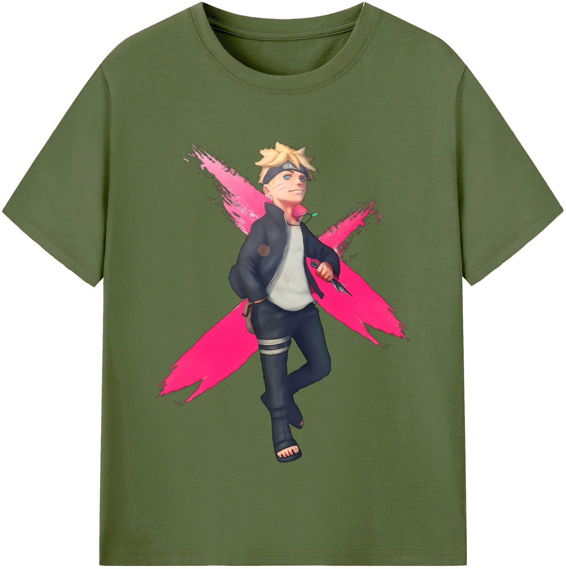 （画像用） NARUTO -ナルト- うずまき ボルト Uzumaki Boruto 綿100％半袖Tシャツ（フロントプリント）